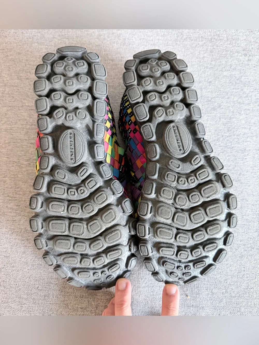 Skechers EZ Flex Sport Rainbow Woven Slip On Sneaker Womens 5 Y2K Dopamine Retro